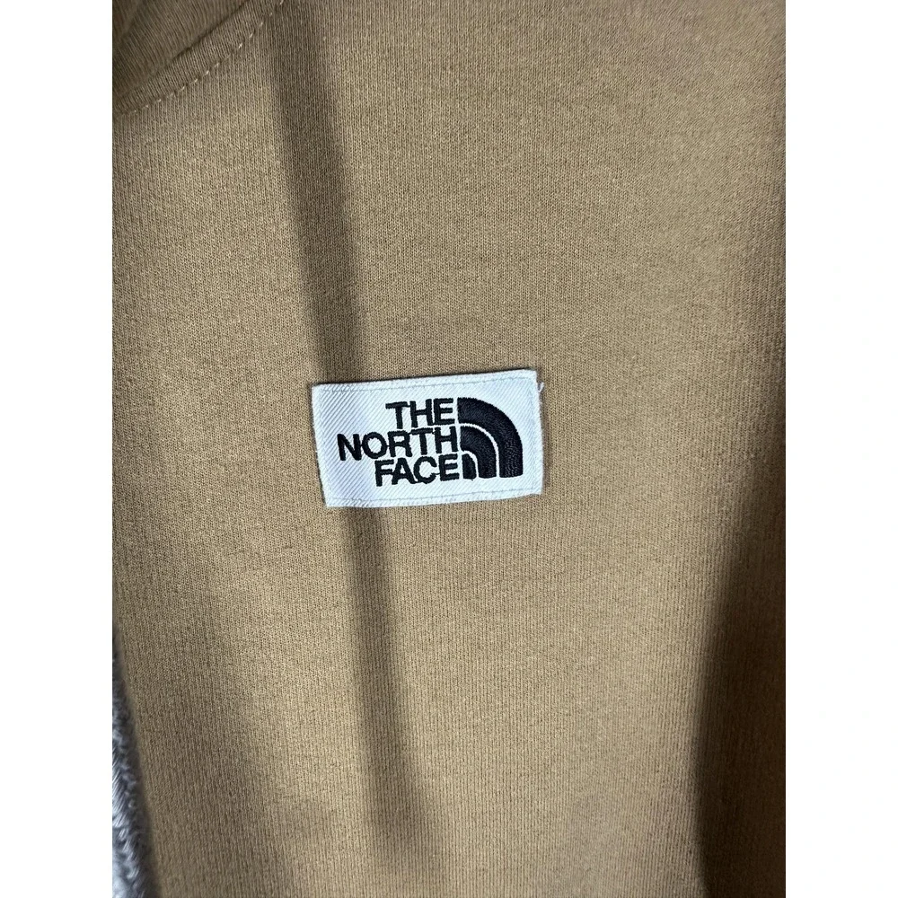 The North Face Hoodie Mens Small Brown Tan Pullover Fleece‎ Kangaroo Pocket